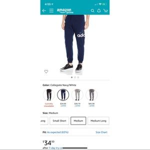 Men’s black and blue athletic joggers size small